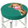 thumbnail image 3 of Disketp Funny Giraffe Blowing Bubble Funda Redonda para Taburete, Funda de Cojín para Silla de Bar Suave y Elástica-13 inch, 3 of 7