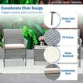thumbnail image 6 of 3 Pieces Outdoor Patio Furniture Sets, Rattan Chair Wicker Set with Two Single Sofa, Removable Cushions, Coffee Table, Backyard Porch Garden Beach Poolside Furniture Sets, Q13558, 6 of 12