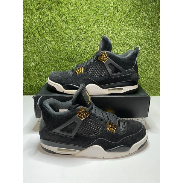 Ni - ke Air Jordan 4 Royalty Retro Size 11 Mens Black Gold Sneakers 2017 308497-032
