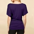 thumbnail image 4 of Pincandy Womens T Shirts Short Sleeve Shirts-neck Summer Casual Lightweight Clothes V Neck Short Sleeve Wrap Front Drape Dolman Tunic Top,Purple,L, 4 of 6