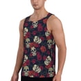 thumbnail image 2 of Gaeub Roses Skulls Men's Athletic Tank Top, Workout Sleeveless Shirts, Running Tank Tops for Gym, Running, Training - Large, 2 of 9