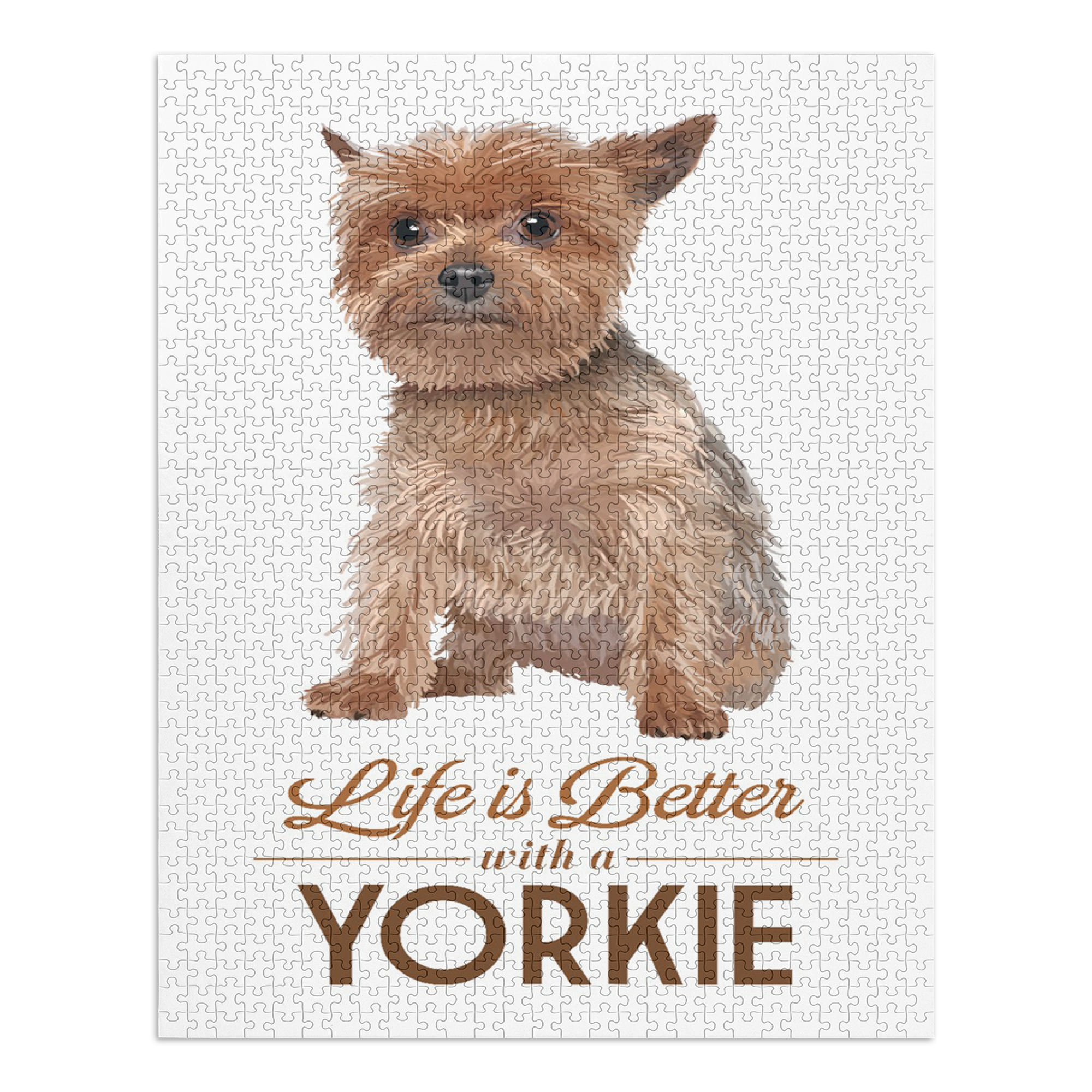 Yorkie, Life is Better, White Background (1000 Piece Puzzle, Size 19x27