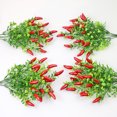 thumbnail image 3 of Paokuoon Artificial Flower Realistic Artificial Flower Bunch Weather resistant Non fading Cherry Pepper Simulation, 3 of 7