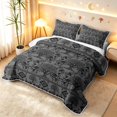 thumbnail image 3 of Homewish Nature Botanical Tree Twin Quilt Set,Aztec Geometric Rhombus Twin Coverlet Set,Gray Black,Black Reversible,2-Piece, 3 of 7