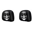thumbnail image 4 of Halloween Creepy White‑Face Joker Skeleton Car Headrest Covers, 2‑Pack Spooky Sinister Clown‑Style Skull Face Print Vehicle Seat Head Rest Protector for Car Interior Halloween Decor, 4 of 4