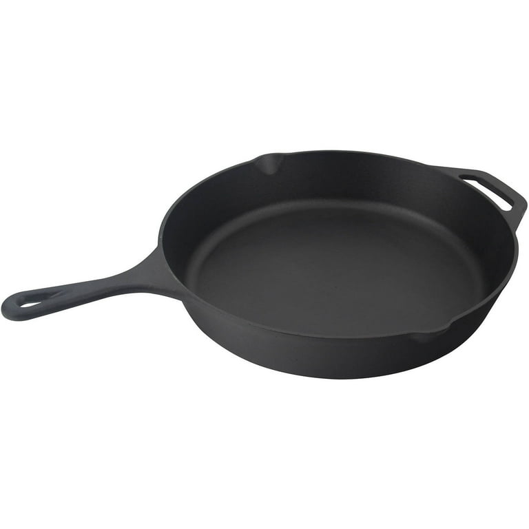 Jim Beam 12 Cast Iron Round Skillet, Black