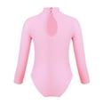 thumbnail image 4 of TiaoBug Kids Girls Athletic Gymnastics Leotard Long Sleeve Keyhole Back One Piece Ballet Dancewer Jumpsuit Pink 5-6, 4 of 7