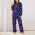 thumbnail image 2 of Pajama Sets for Women 2 Pcs, Jellyfish Purple Blue Button Down Long Sleeve Sleepwear Lounge PJ Sets, 2 of 6
