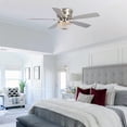 thumbnail image 4 of Parrot Uncle Modern 48 inch Brushed Nickel Chandelier Flush Mount Ceiling Fan, Indoor Reverse Fandeliers with Lights and Remote, 4 of 12