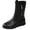 Black, variant on WAVSUF Women's Wide Width Boots Soft Sole Round Toe Side Zip Fall Comfort Flat Mid Calf Boots Black 7