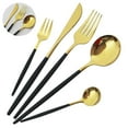 thumbnail image 4 of Juego de cubiertos de acero inoxidable Kearding 30 piezas color Oro negro, 4 of 6
