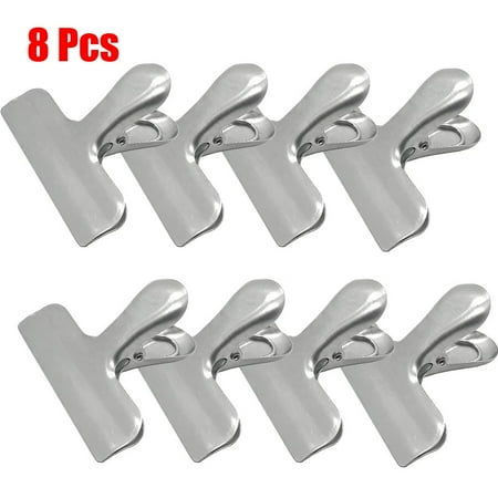 

Leke 8pcs Set Metal Chip Bag Clips Stainless Steel Home Kitchen Food Snack Clips