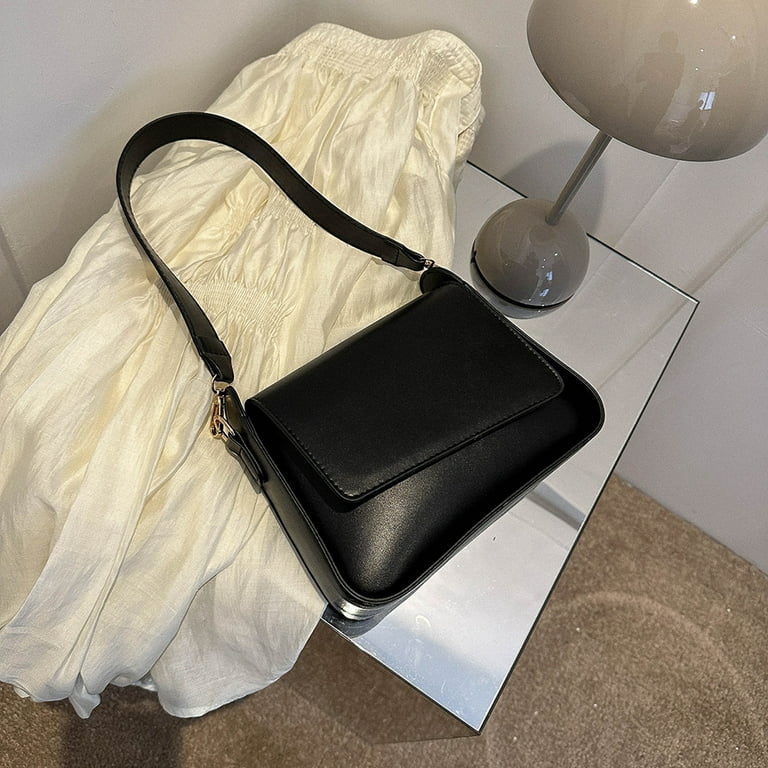 Retro Design Shoulder Bag Women Simple PU Leather Flap Trendy Top