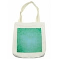 thumbnail image 1 of Teal Tote Bag, Square Pixel Like Mosaic Pattern Simplistic Modern Contemporary Design Illustration Print, Cloth Linen Reusable Bag for Shopping Books Beach and More, 16.5" X 14", Cream, by Ambesonne, 1 of 2