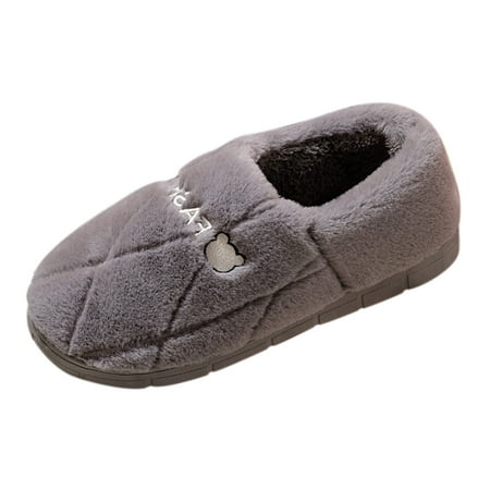 

NECHOLOGY Mens Hard Sole Slippers Size 9 Winter Couples Men Warm Home Baotou Plush Men Slippers Size 14 Wide Memory Foam Shoes Grey 10.5