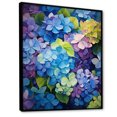 thumbnail image 2 of Designart "Blue Purple Hydrangea Petals In Flow" Floral Floater Framed Canvas Print, 2 of 7