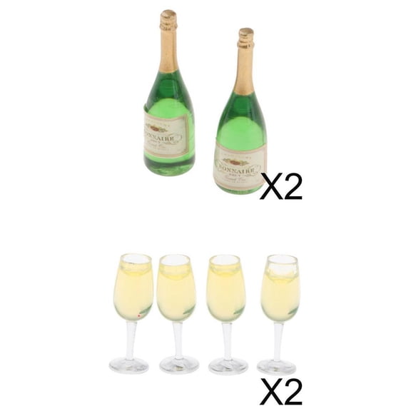 1/12 Miniaturas Licor Champán de Cerveza Pub Juguete para Juego de Imitación Macarena Botellas de vino en miniatura