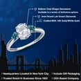 thumbnail image 2 of Gem Stone King 10K White Gold White Topaz and London Blue Topaz 3-Stone Ring for Women | 1.76 Cttw | Oval 8X6MM | Gemstone November Birthstone | Size 8, 2 of 6