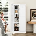 thumbnail image 4 of Fesbos 6-Tier Tall Cupboard Cabinet, 71" White Kitchen Pantry Storage Cabinet, Metal Storage Cabinet with 5 Adjustable Shelves for Home Office, Living Room, Warehouse, 4 of 8