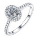 thumbnail image 5 of Anillo abierto elegante con microincrustaciones de circonita ovalada, ocho corazones y ocho flechas de imitación de moissanita para mujer con explosiones en vivo, 5 of 5