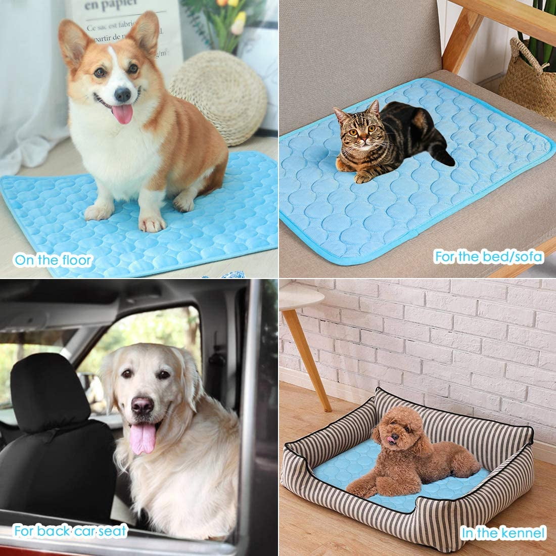 Dog Self Cooling Mat Pet Washable Summer Cooling Pads Cooling