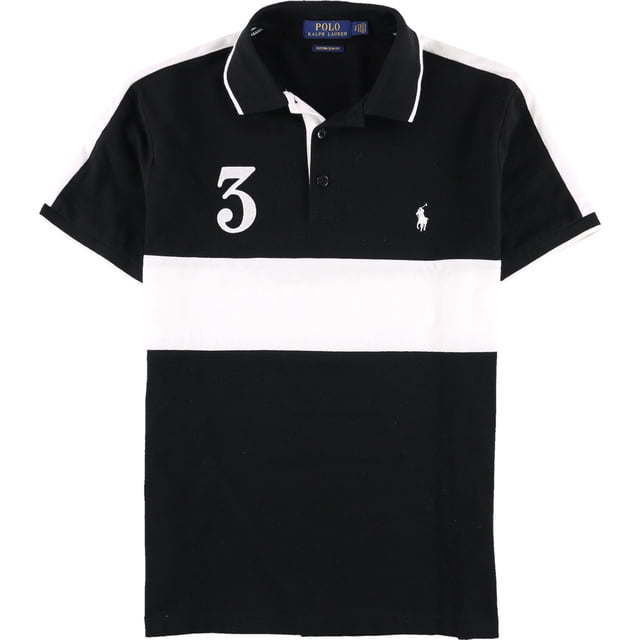 Ralph Lauren - Polo de rugby para hombre, ajuste delgado, algodón, color negro, pequeño Ralph Lauren polo, rugbi