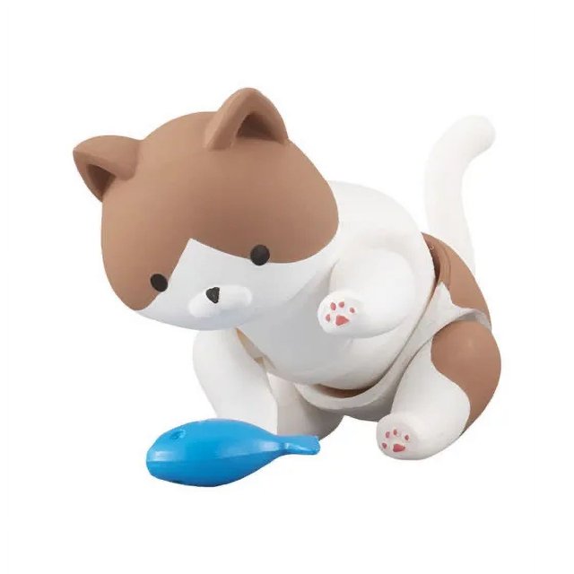Magnetite Cat Capsule Toy Animal Raccoon Puppet Car Ornaments Eat Fish Tiger Pattern Figure Movable Model Toys