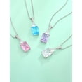 thumbnail image 4 of VESITIM Square Necklace 925 Sterling Silver Triangle Pendant July Birthstone Created Ruby Jewelry Gift for Women, 4 of 7