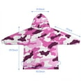 thumbnail image 7 of Purple Pink Camo Classic Shapes Pattern Blanket Hoodies for Kids 6-13YR Oversize Wearable Blanket Hoodies for Boys Girls Teens, 7 of 7