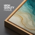 thumbnail image 5 of Large Framed Canvas Wall Art Blue Abstract Waves Print for Modern Living Room Decoration - 60"x20" Natural Framed, 5 of 7