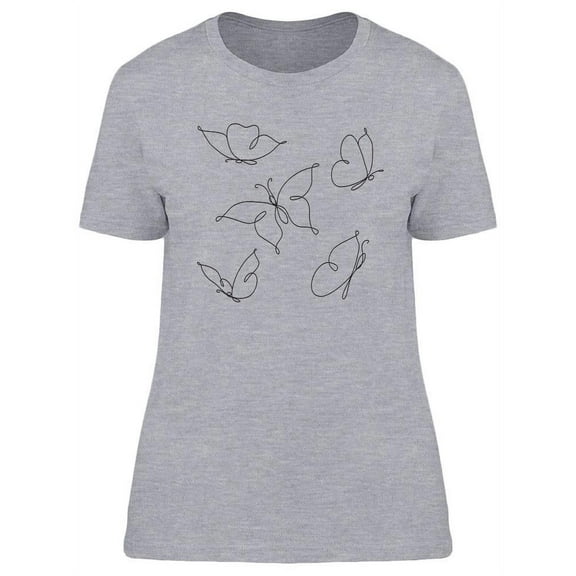 Line Art Butterflies T-Shirt Women -Image by Shutterstock, Female x-Large