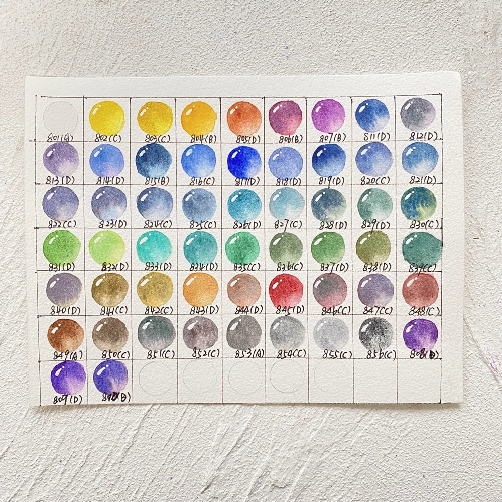 Mijello Mission  Two-Tone Granulation Watercolor package 56 colors 1ml Artist Beginner Student Supplies