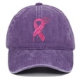 thumbnail image 4 of AJGRHE Unisex Cancer Publicity Ribbon Embroidered Baseball Caps Outdoor Sports Hop Denim Washed Hats Adjustable Daily Leisure Purple One Size, 4 of 4