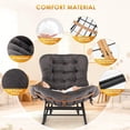 thumbnail image 3 of Kojooin Indoor Papasan Rocking Chair, Rattan Rocker with Extendable Footrest and Detachable Cushion, 3 of 7