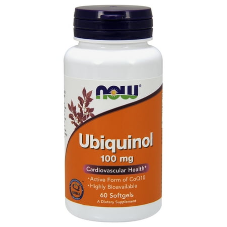 NOW Supplements, Ubiquinol 100 mg, High Bioavailability (the Active Form of CoQ10), 60