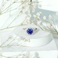 thumbnail image 5 of Rosec Jewels Classic Lab Blue Sapphire Engagement Halo Ring with Moissanite (AAAA Quality), 925 Sterling Silver, US 4.50, 5 of 8