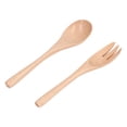 thumbnail image 2 of Wooden Spoon Fork Set Natural Environmentally Friendly Reusable Salad Servers Tableware Supplies, 2 of 7
