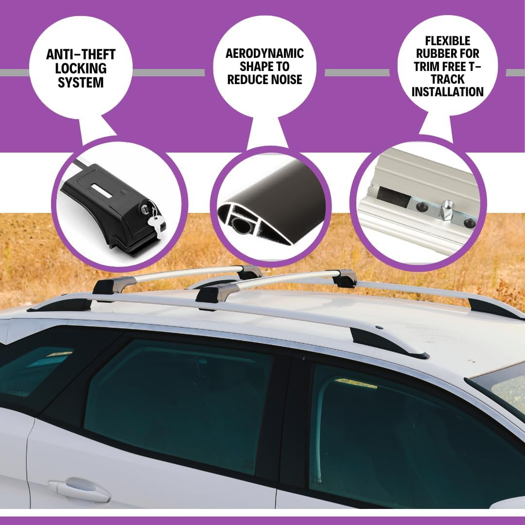 ERKUL Set of Roof Side Rails Rack + Cross Bars for Mitsubishi Outlander Sport ASX 2011-2024 | Complete Roof Rack System | Rooftop Luggage Carrier, Kayak, Canoe, Ski | Designed for Bare Roofs | Silver