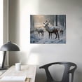 thumbnail image 3 of Nawypu  Christmas Canvas Wall Art for Holiday Decor - Winter Scene with Elks Pictures Print On Canvas HD Giclee Artwork Ready to Hang, 3 of 4