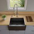 thumbnail image 4 of ALFI brand AB2418HS-BG 24" Black Gloss Reversible Smooth / Fluted Single Bowl Fireclay Farm Sink, 4 of 13