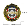 thumbnail image 4 of All Quality Stars Design Weightlifting Medal | Competition | High Quality Metal Medal - 1st, 2nd, 3rd Place - 3 Piece Set (1 Pack), 4 of 6