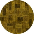 thumbnail image 1 of Ahgly Company Indoor Round Abstract Yellow Modern Area Rugs, 6' Round, 1 of 4