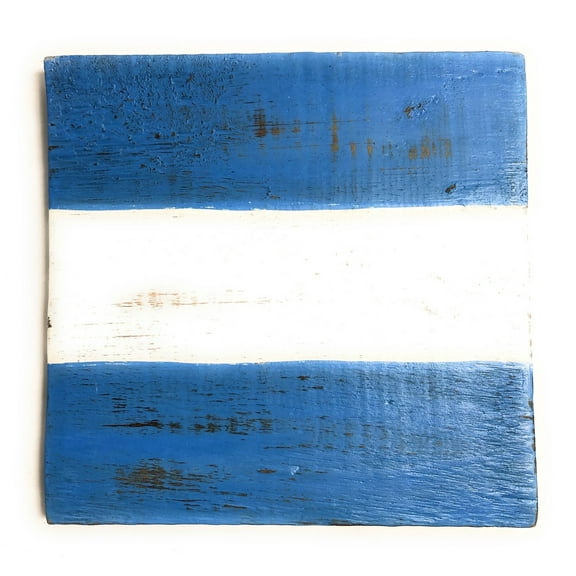 J Nautical Alphabet Wooden Plaque 7" X 7" - Coastal Decor | #skn16017j