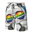 thumbnail image 5 of Disketp Men'S Swim Trunks Hawaiian Breathable Surf Beach Swimsuits Mesh Lining Beach Shorts With Pockets-Panda With Sun Glasses, 5 of 9