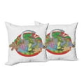 thumbnail image 6 of Ambesonne Colorful Throw Pillow Cover 2 Pack, Tropical Plants Leaves, 20", Multicolor, 6 of 6