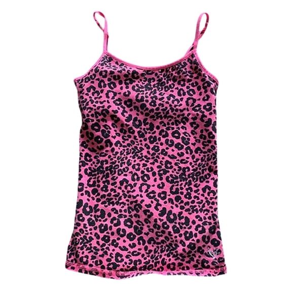 DHFJKG Camisole Tops For Women Leopard Slim Fit Cropped Tank Top Spaghetti Strap Scoop Neck Summer Going Out Clothes