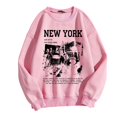 thumbnail image 1 of toraway Chandails à Capuchon pour Femmes Pull Rouge Décontracté à Manches Longues T-Shirts Graphiques Col Rond Chandails en Molleton Pull Tops pour Femmes m, 1 of 4