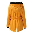 thumbnail image 3 of Womens Winter Coats Women Plus Size Daily Winter Coat Lapel Collar Long Sleeve Jacket Vintage Thicken Coat Jacket Warm Hooded Thick Padded Outerwear Coats for Women Yellow XXXL, 3 of 5
