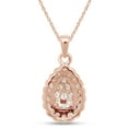 thumbnail image 4 of AFFY 0.50CT Round Moissanite Diamond Teardrop Pendant Necklace for Women 14K Rose Gold over Siver, 4 of 7