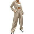 thumbnail image 1 of Timegard Womens Sets 2 Piece Sweatsuits Zip up Hooded Long Sleeve Jackets Drawstring Wide Leg Pants with Pockets Outfits, 1 of 6